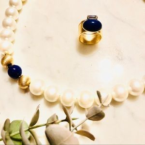 3/$15 - Pearl & navy necklace & pearls